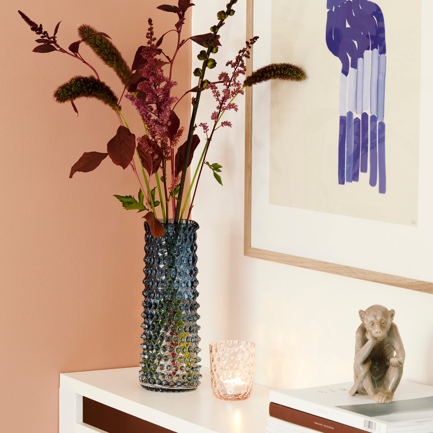 Kodanska Danish Summer Karaffel Carafe / Vase Blue Smoke