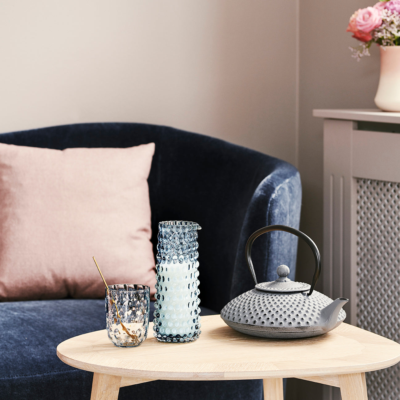 Kodanska Danish Summer Mælkekande Milk Pitcher / Vase Blue Smoke