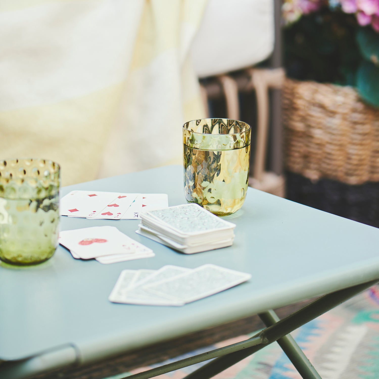 Kodanska Danish Summer Tumbler Big Drops Water Glass Olive Green