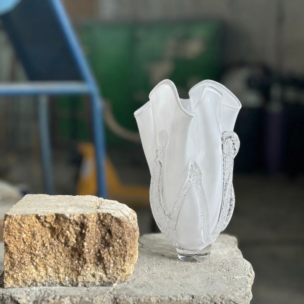 Kodanska Faith Vase 01 Art, 25cm Vase Ice w. Sand Art Denmark