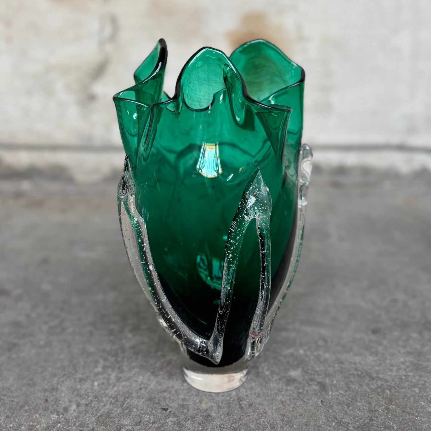 Kodanska Faith Vase 02 Art, 35cm Vase Green W/Sand Art