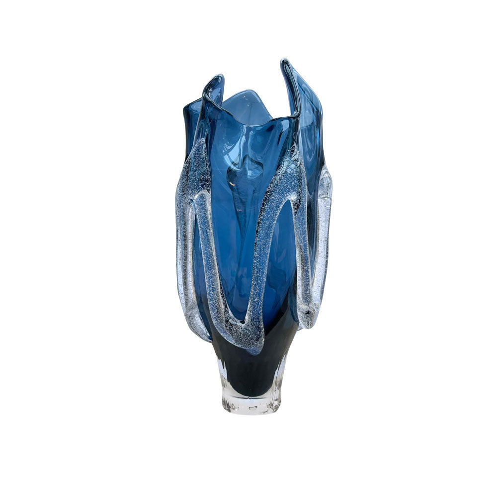 Kodanska Faith Vase 03 Art Vase Blue Smoke w. Sand Art Denmark
