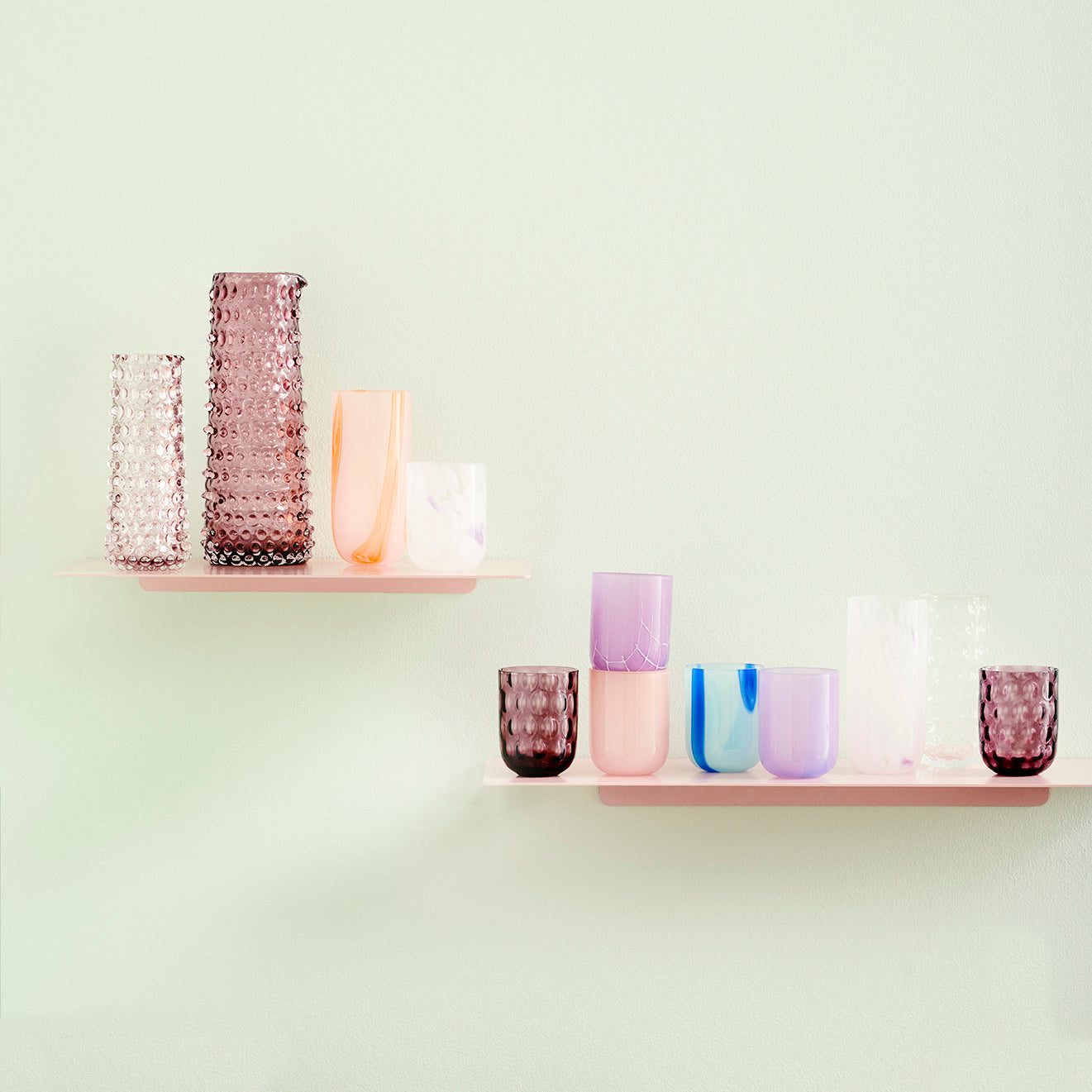 Kodanska Flow Glas Water Glass Multicolour Pink