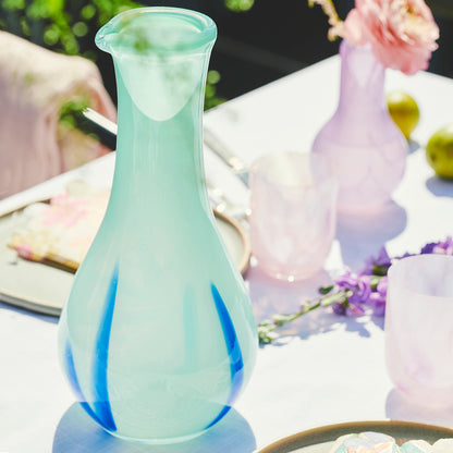 Kodanska Flow Karaffel Carafe / Vase Light Blue W. Stripes