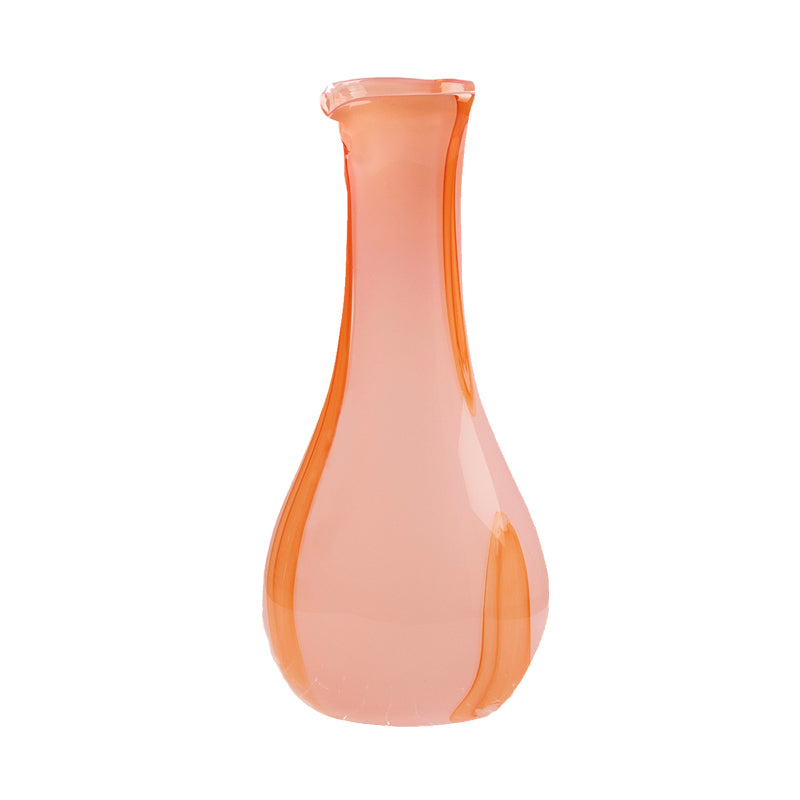 Kodanska Flow Karaffel Carafe / Vase Pink W. Red Stripes