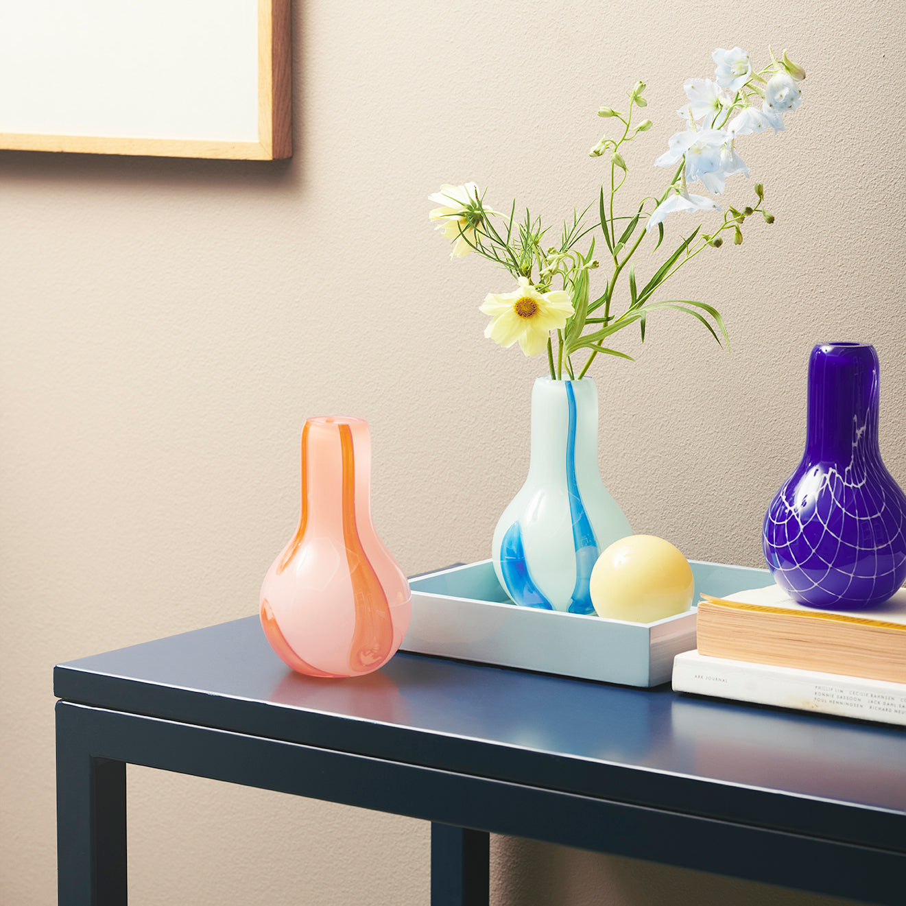 Kodanska Flow Vase Mini Vase Light Blue W. Stripes